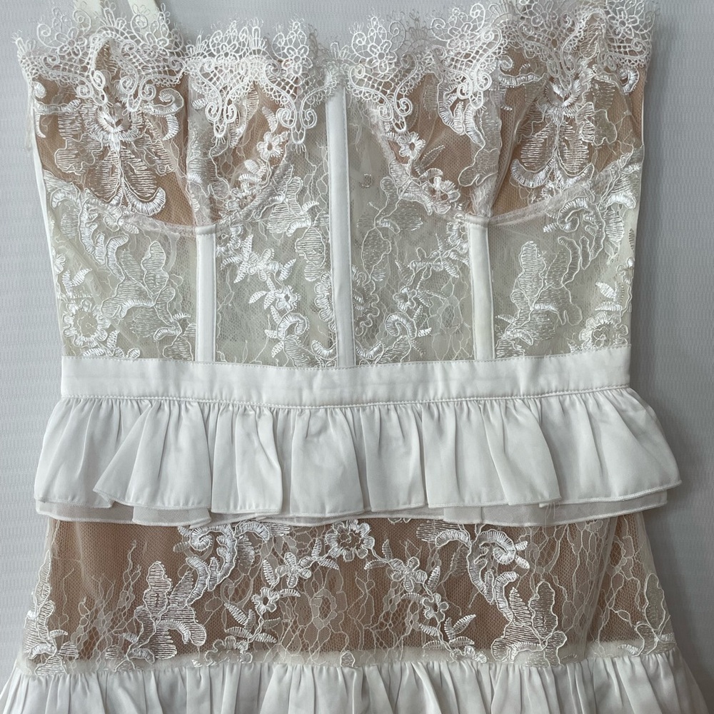 V. Chapman Ivory Lace Mini Dress - Picture 3 of 9